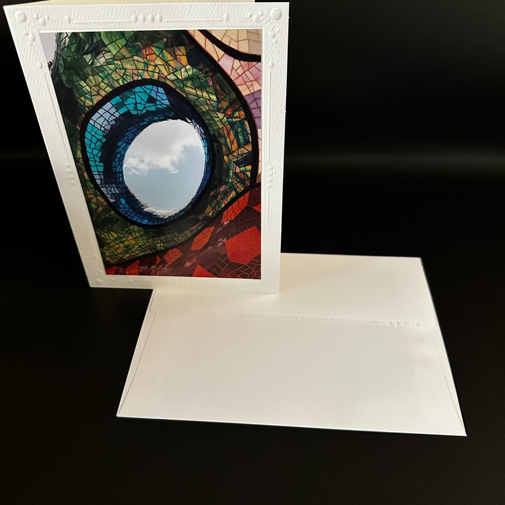 READY MADE GIFT! Set of 6 Colorful Photo Mosaic Art Cards—5 by 7, Blank Inside - Picture 4 of 8